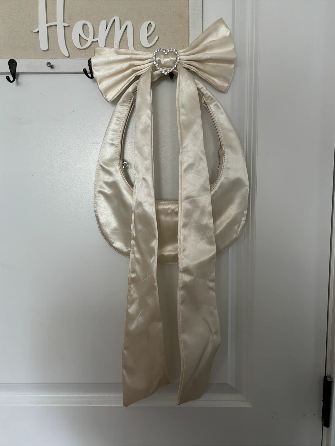 Satin Shoulder Bag with Bow