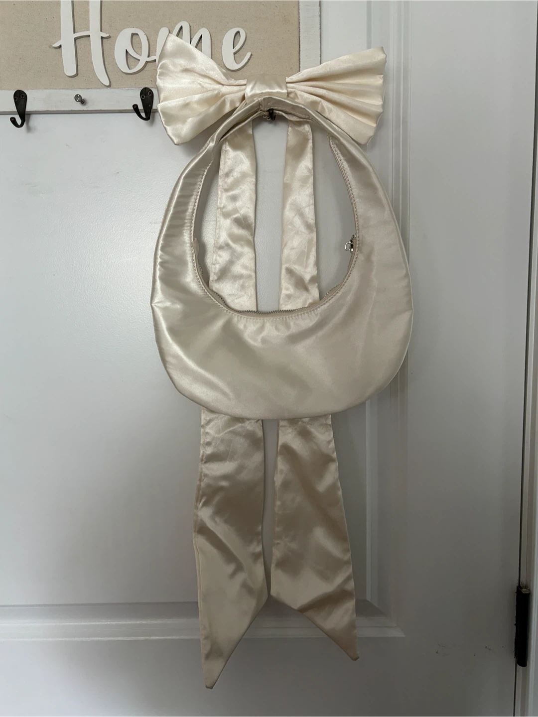 Satin Shoulder Bag with Bow - photo 2