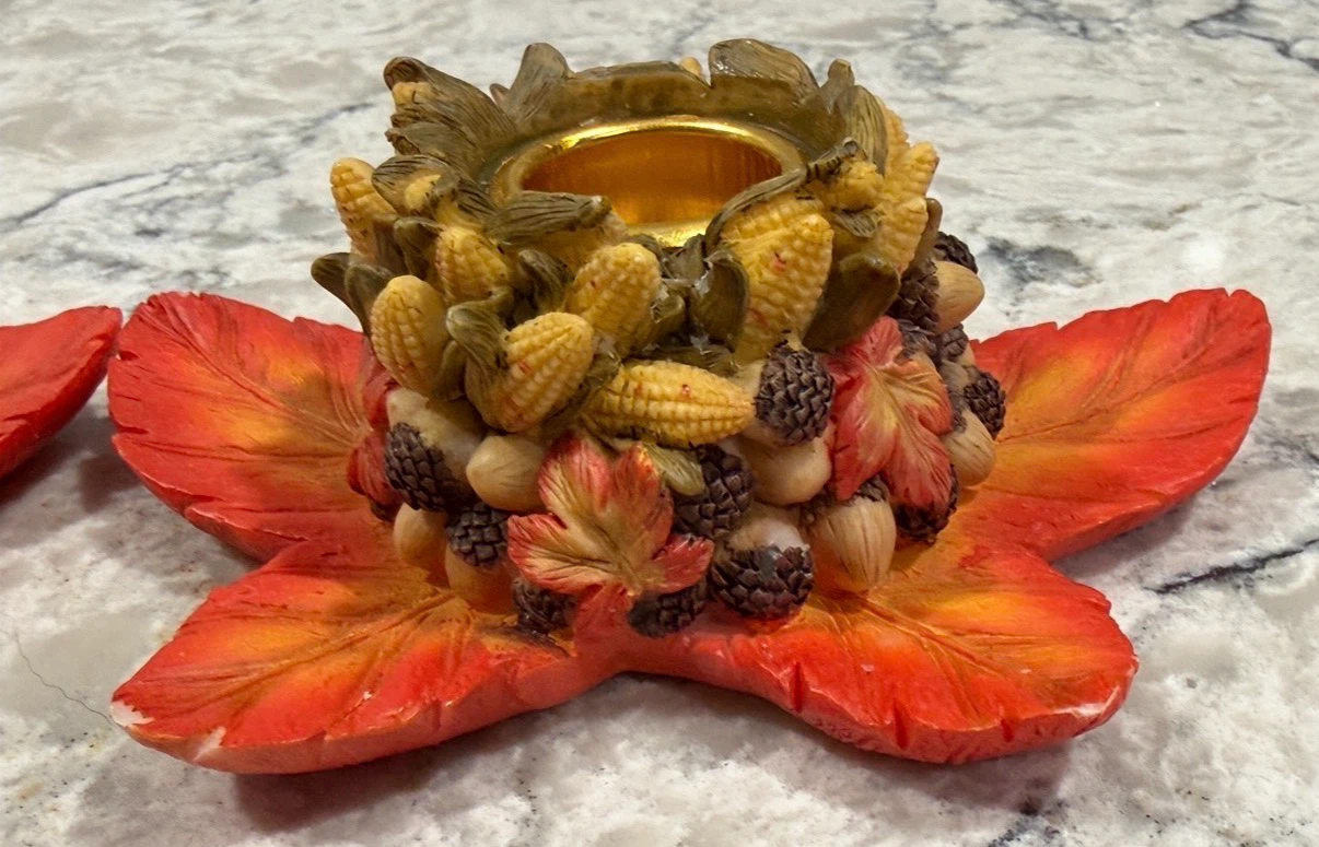 Vintage Fall Harvest Tealight Candle Holders Set - photo 4