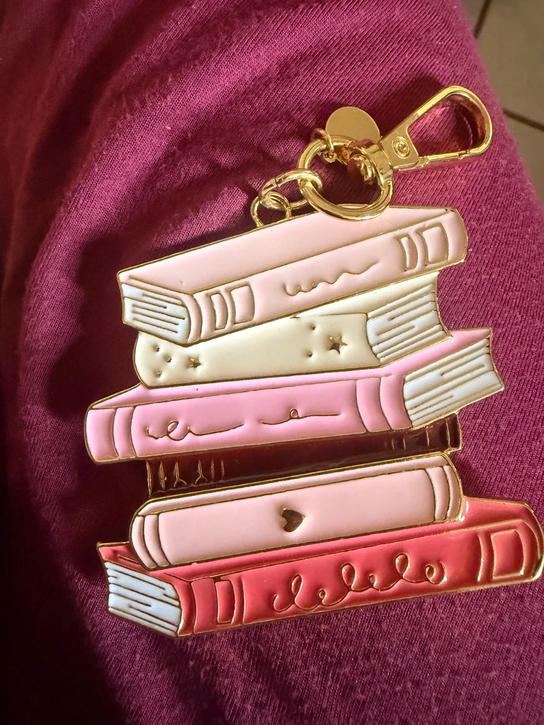 Stack of Books Keychain
