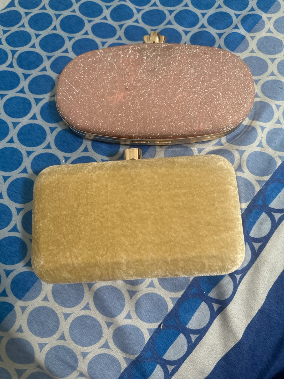 Gold Beaded Clutch Bag with Chain & Pink Clutch - photo 2