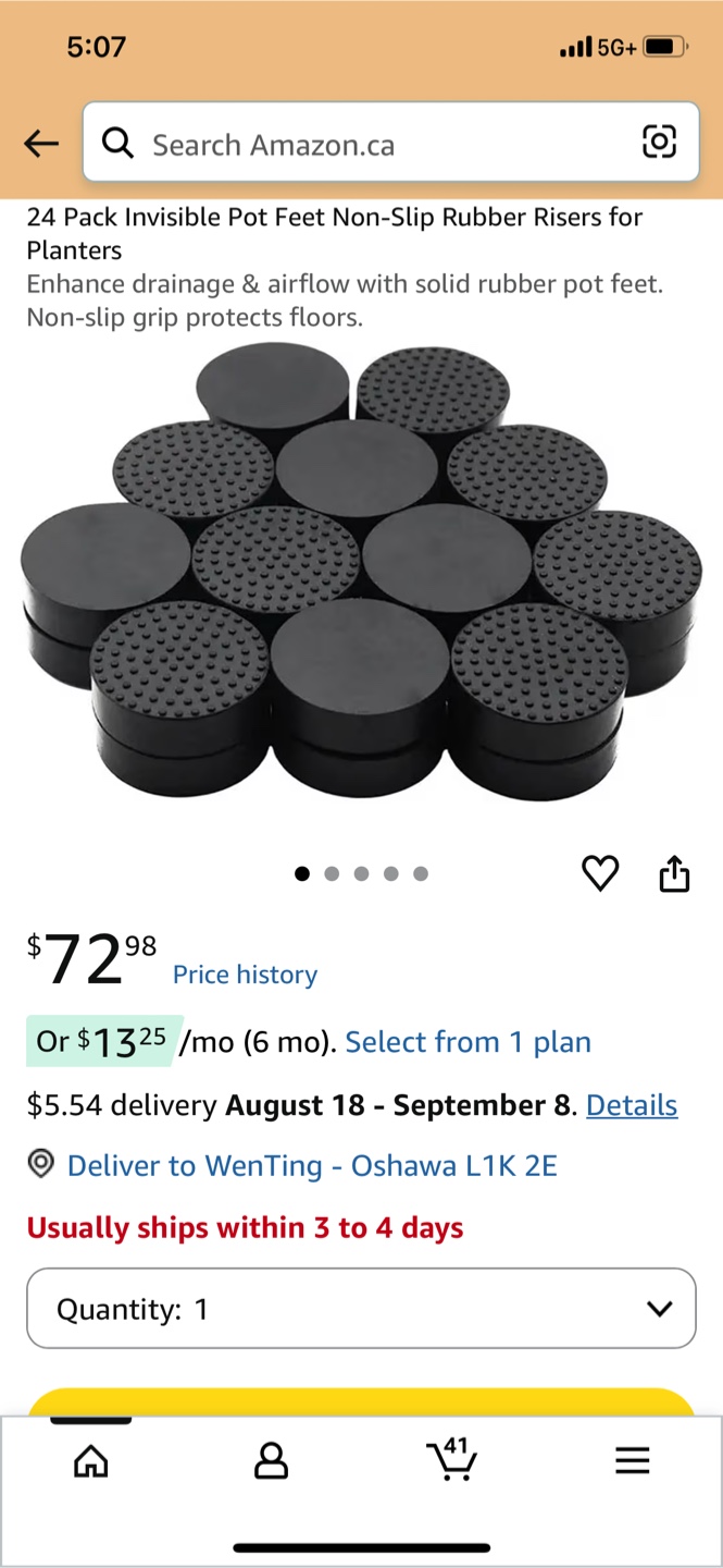 22 Pack Invisible Pot Feet Non-Slip Rubber Risers for Planters