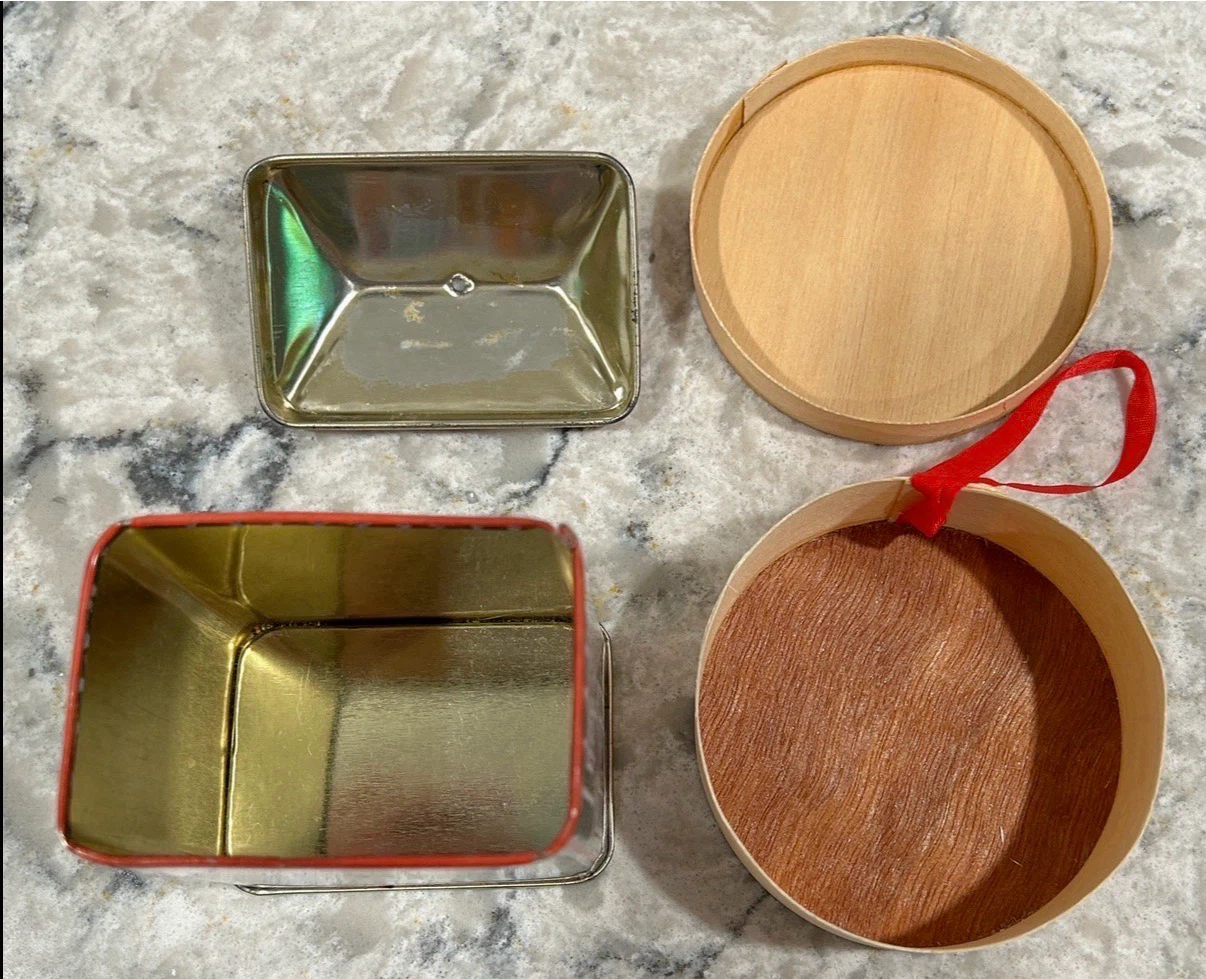 Mini Christmas Tins & Wooden Like Keepsake Box - photo 3