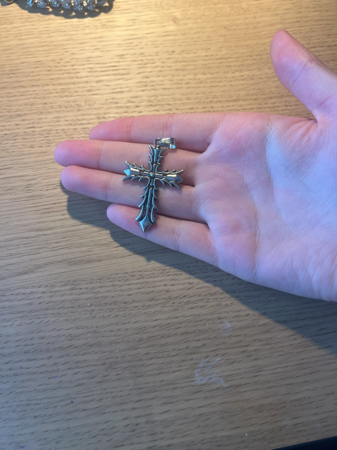 Metal cross pendant - photo 2