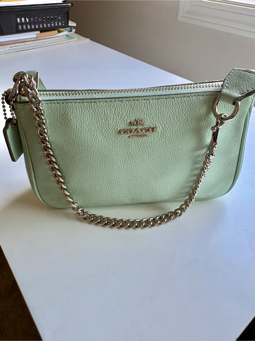 Coach Leather bag / wristlets with chain strap