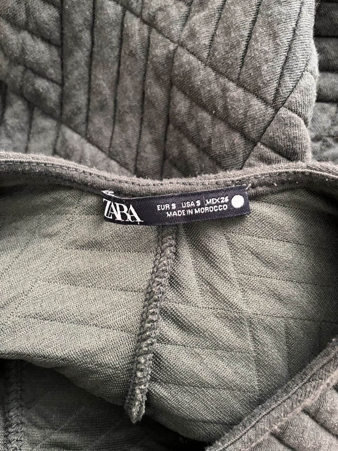 ZARA Quilted Sleeveless Vest - Olive Green - Size S - photo 3