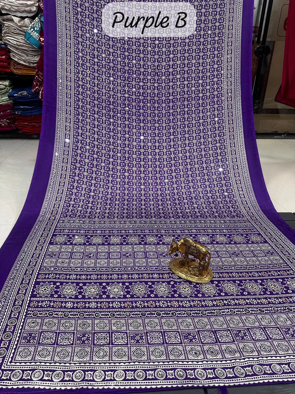 Real mirror work sarees