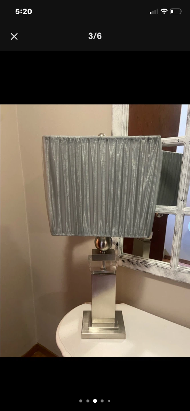 Pair of Modern Silver Table Lamps - photo 3