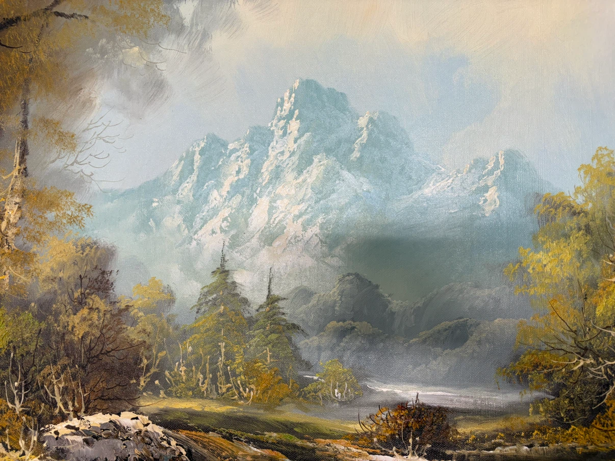 Large Framed Landscape Oil Painting - photo 2