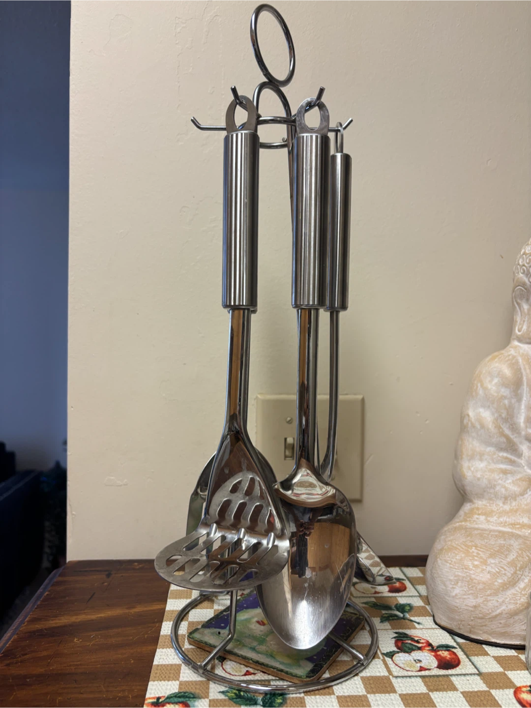 Stainless Steel Kitchen Utensil Set with Holder