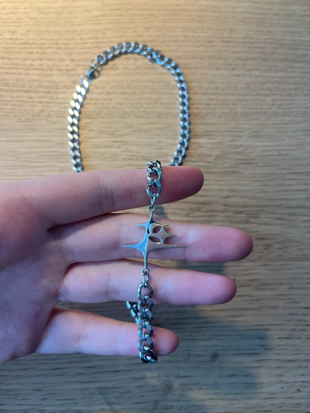 Silver chain with sparkle charm - photo 2