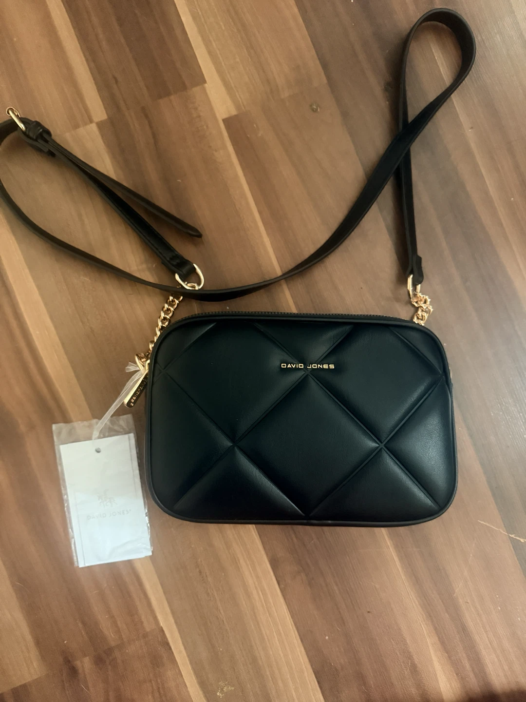 Brand New DAVID JONES Black Quilted Crossbody Bag - photo 5
