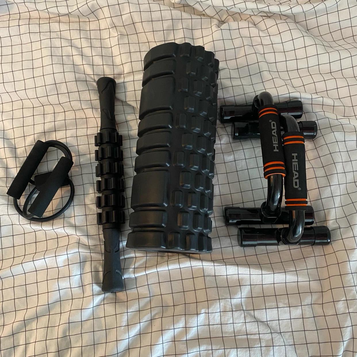 Foam Roller, Massage Stick & Push-Up Bars Set