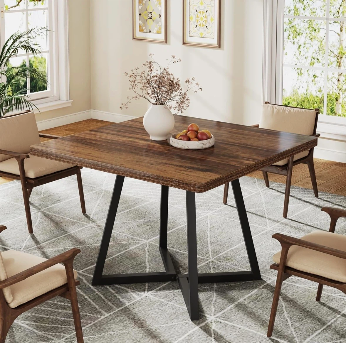 Brand new Square Dining Table - Dark Wood Finish
