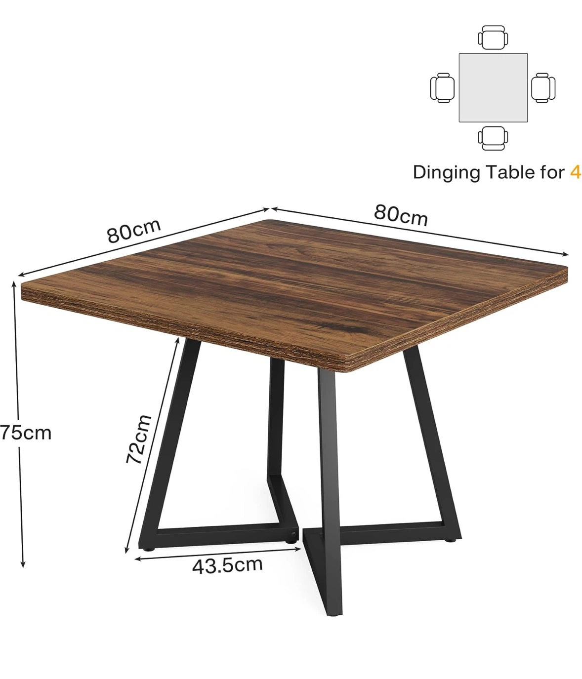 Brand new Square Dining Table - Dark Wood Finish - photo 2