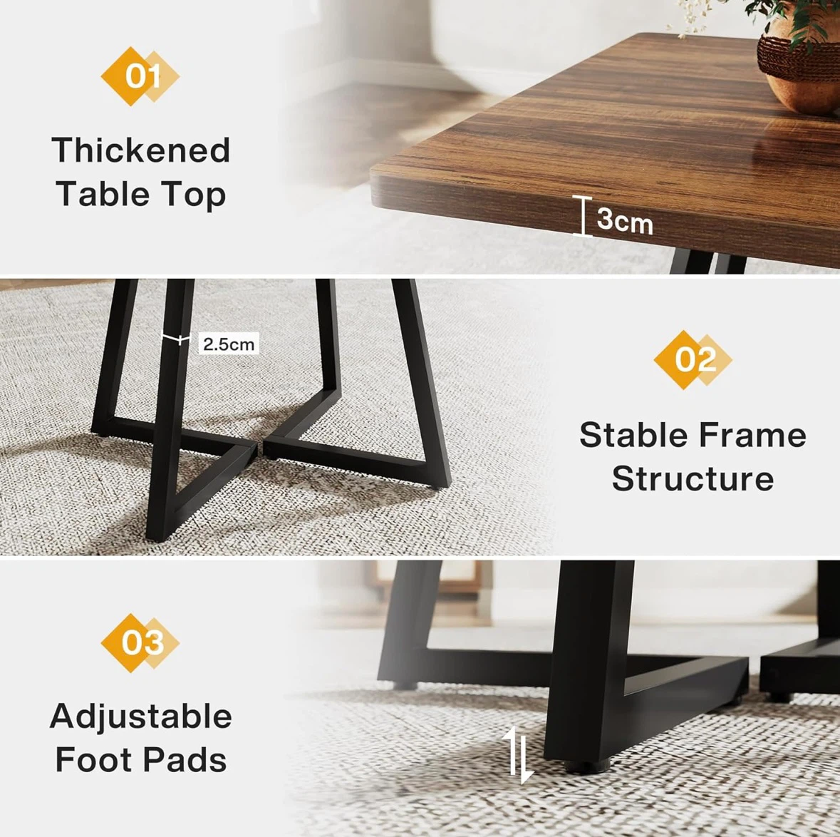 Brand new Square Dining Table - Dark Wood Finish - photo 3