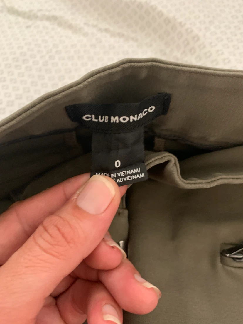 Club Monaco Olive Green Chino Pants Size 0 - photo 3