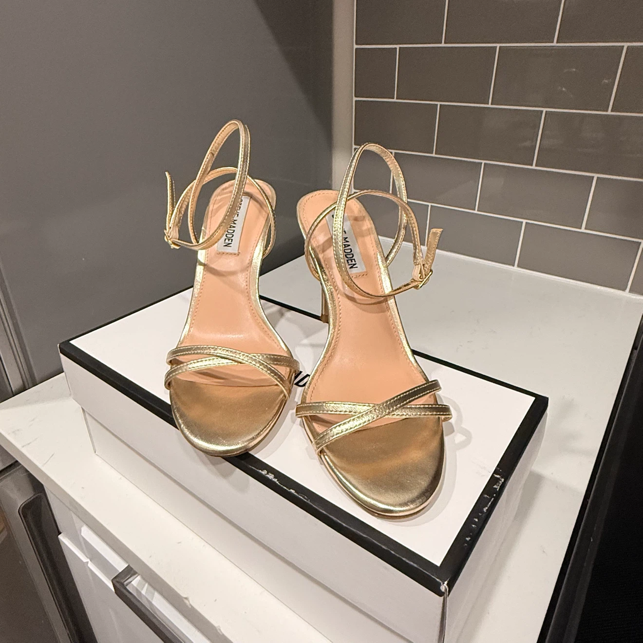 Steve Madden Gold Strappy Heels