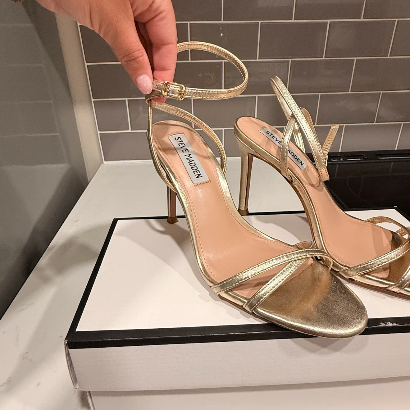 Steve Madden Gold Strappy Heels - photo 2