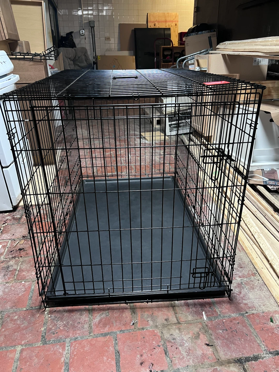 Black Wire Dog Crate with Tray XL - photo 2