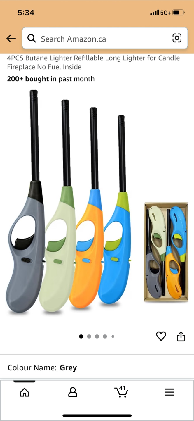 4 Piece Refillable Long Lighter Set