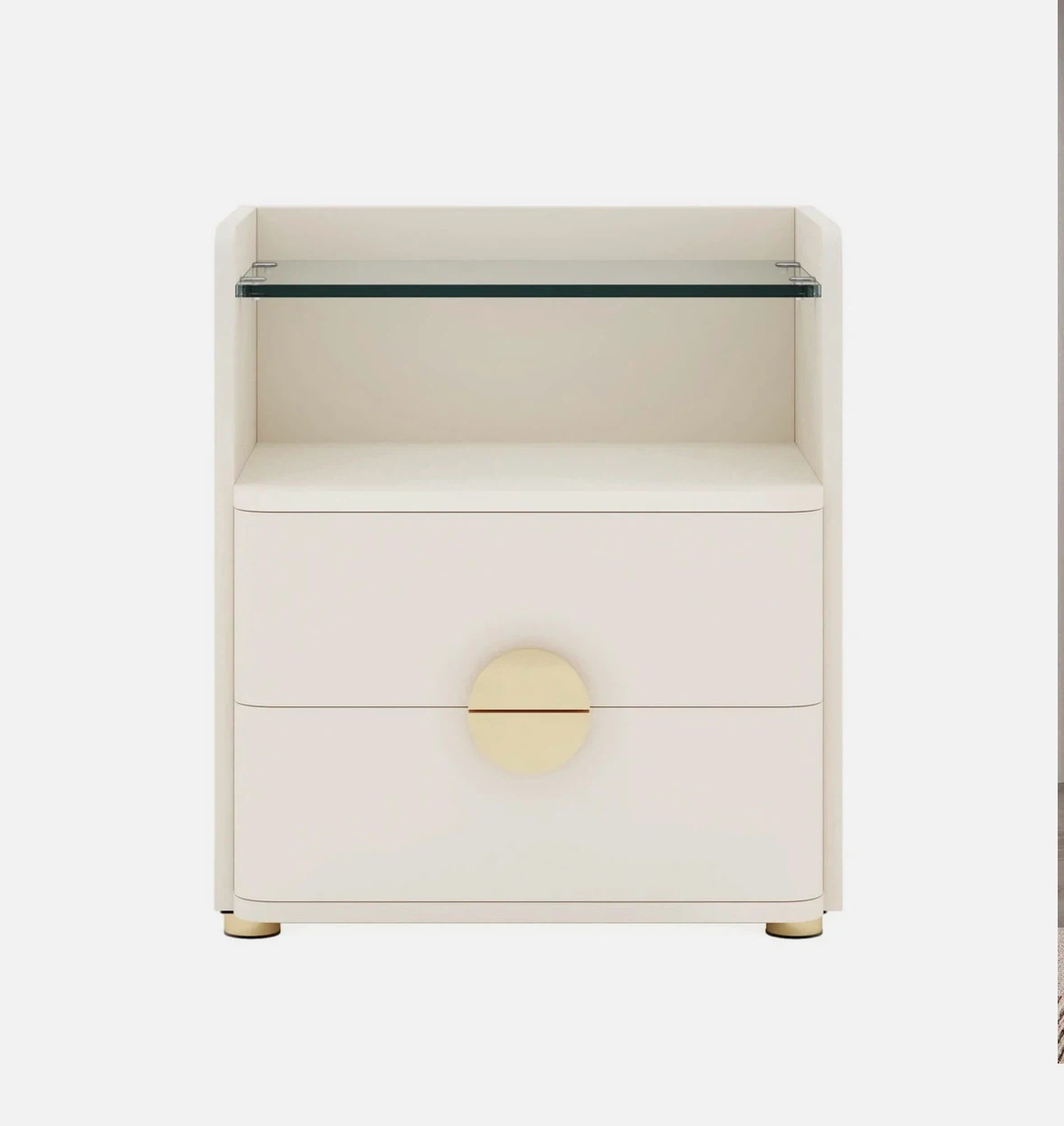 Brand new Modern Nightstand with 2 Drawers and Glass Shelf - photo 5