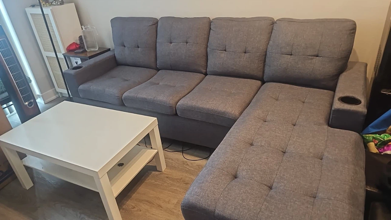 Sectional sofa with coffee table