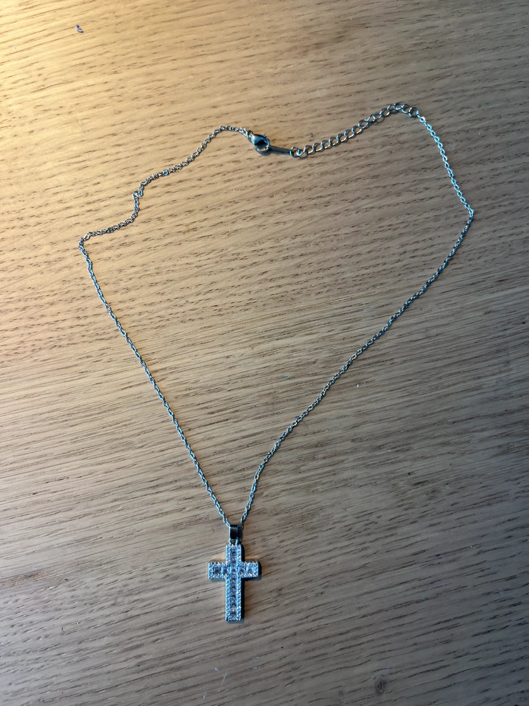 Sparkly small cross necklace