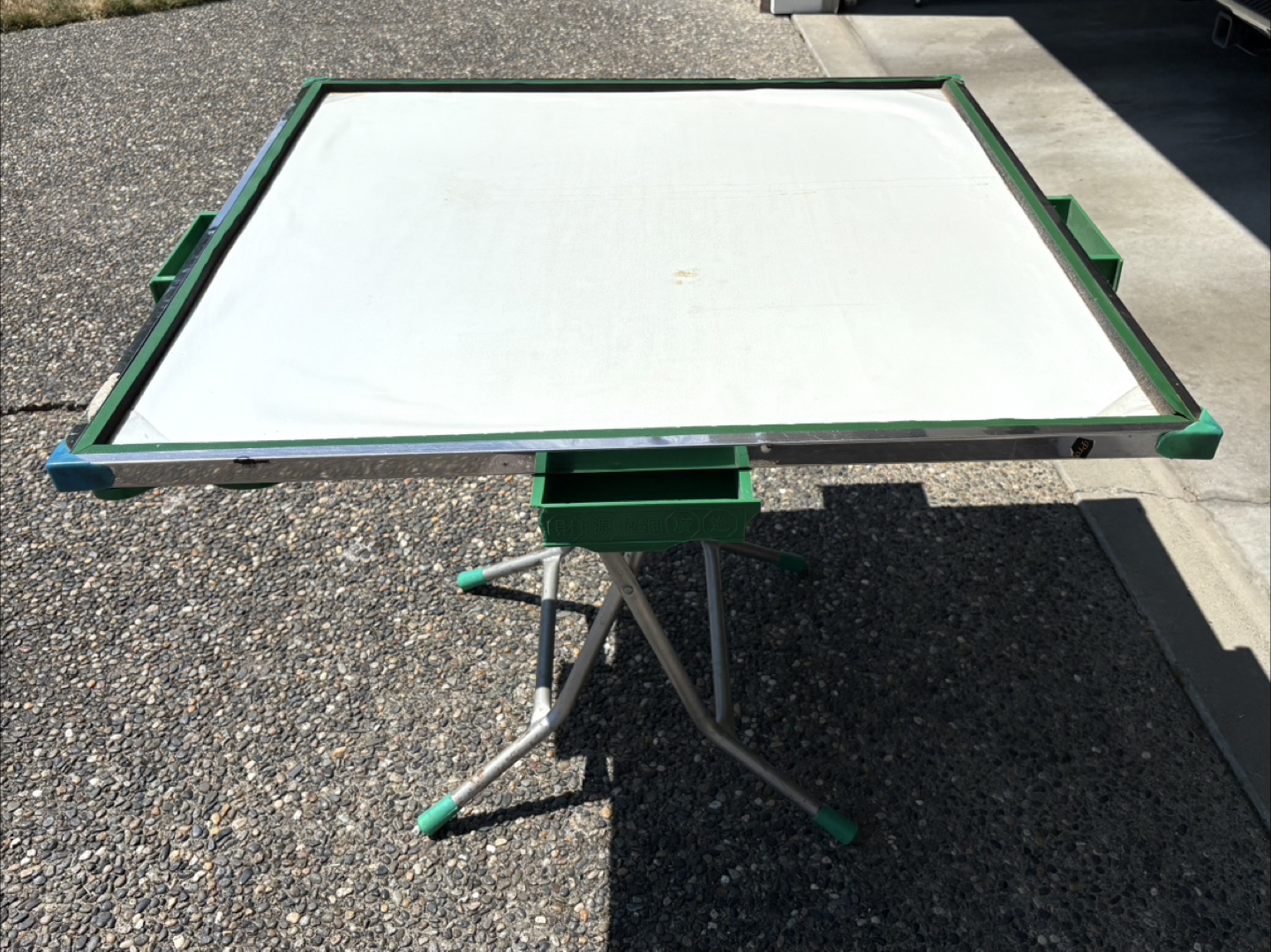 Vintage Mahjong Table with Green Accents - photo 4