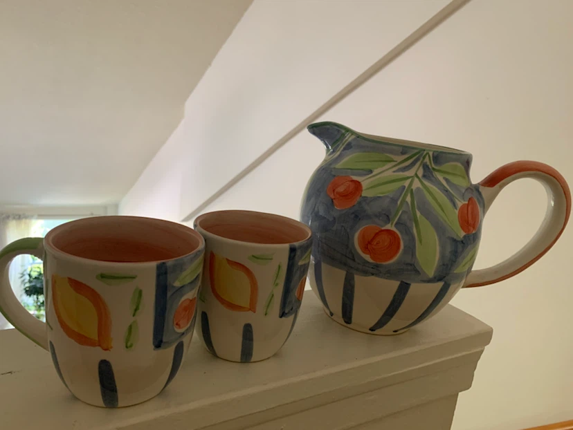 Vintage Pitcher and 2 Matching Mugs
