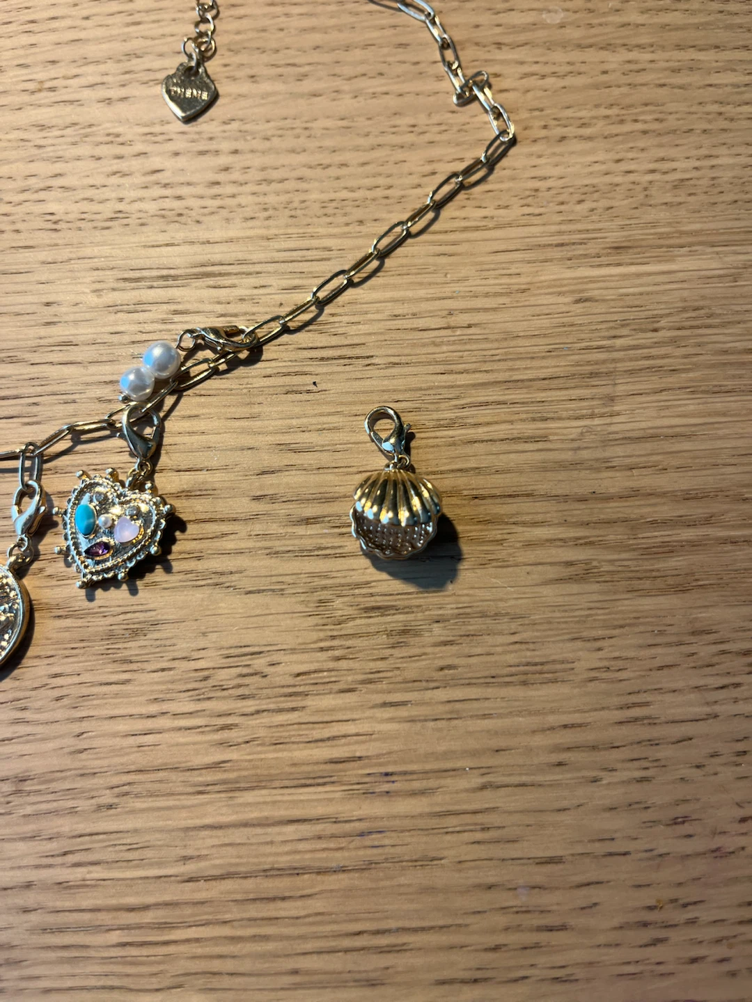 Gold necklace with removable charms - photo 2