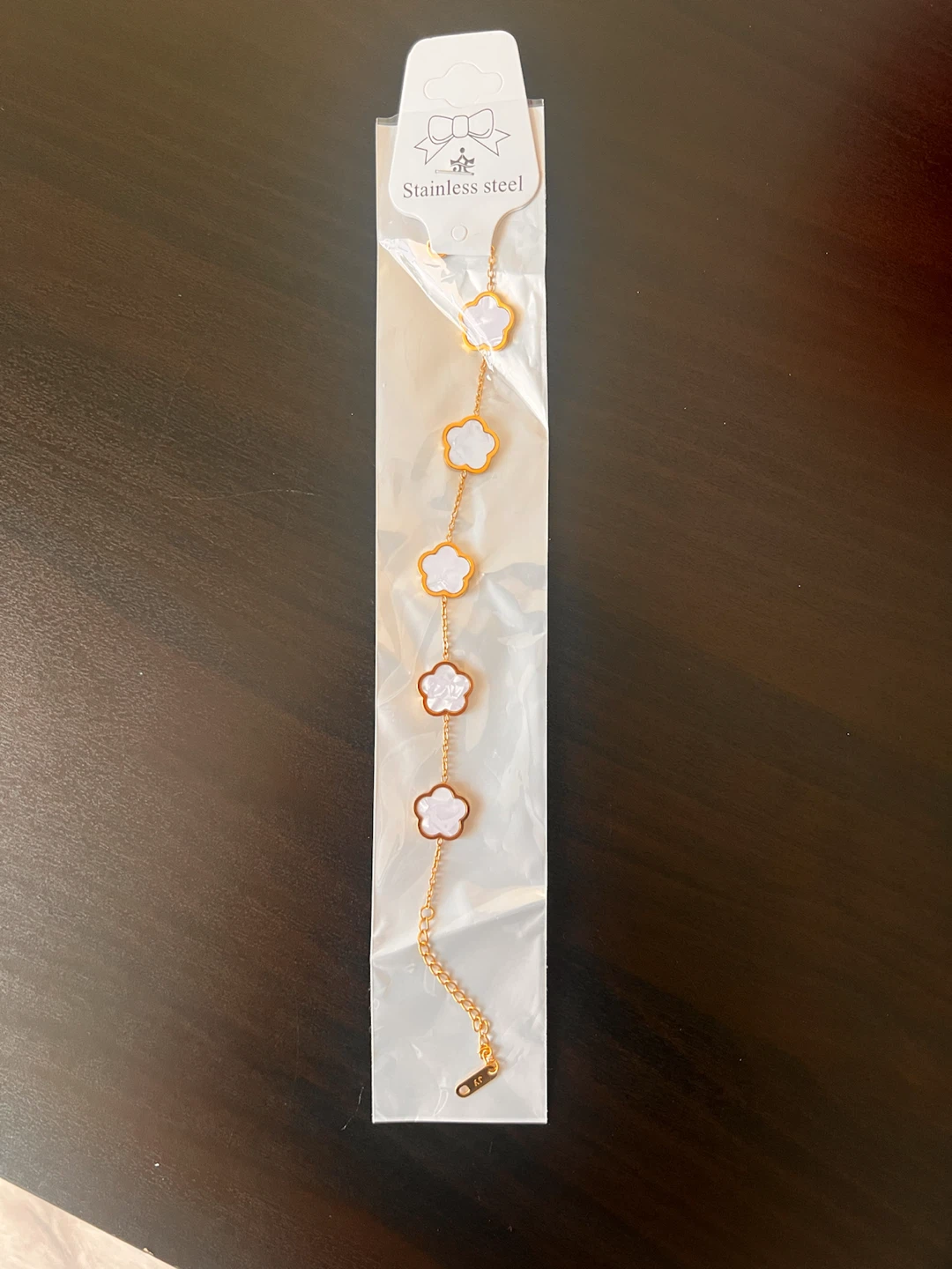 18K Gold Plated Stainless Steel Clover Bracelet – New