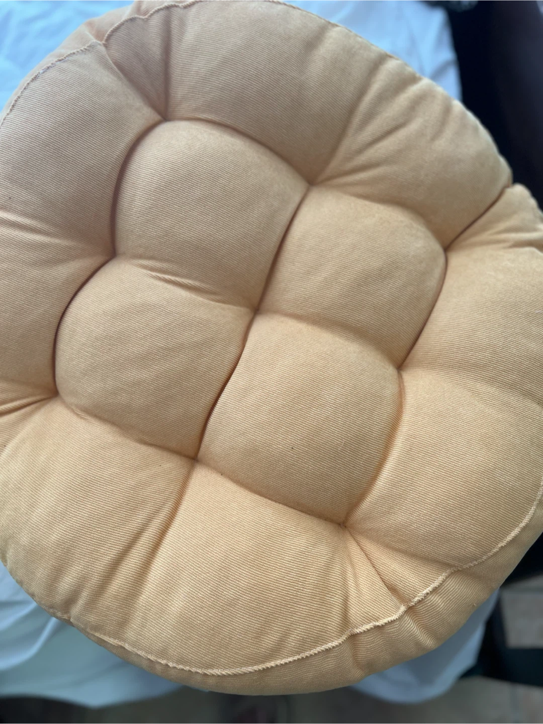 New Yellow Tufted Round floor  Cushion, meditation, pets - photo 4