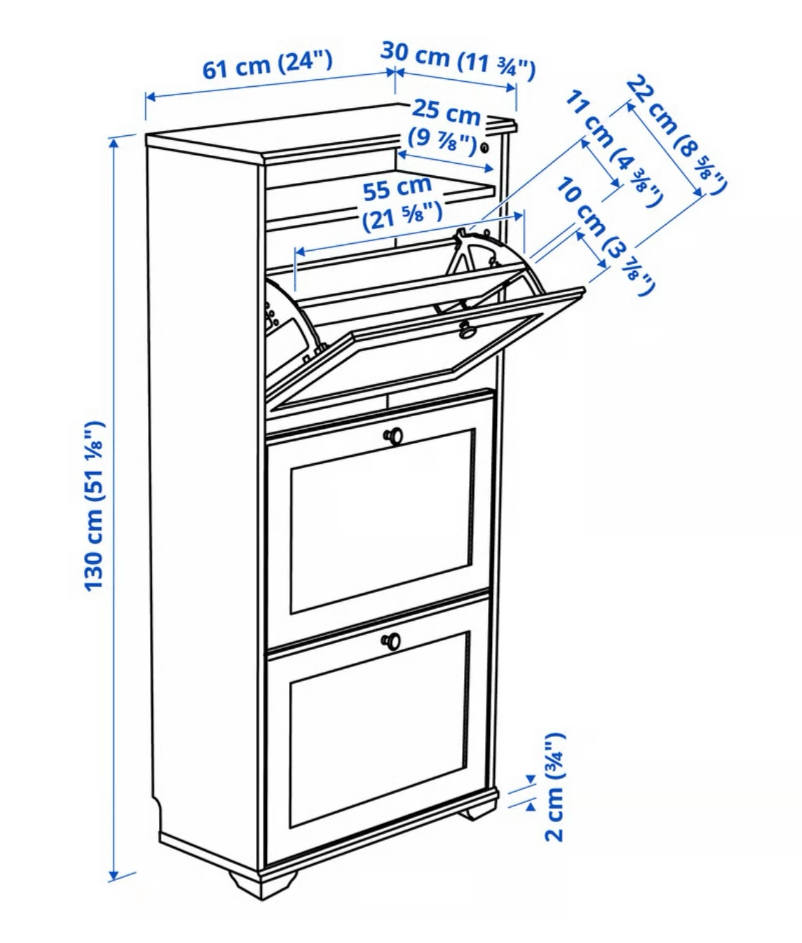 IKEA BRUSALI 3-compartment shoe cabinet - photo 2