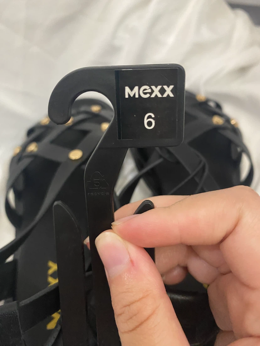 NEW Mexx Black Strappy Studded Sandals SIZE 6 - photo 3