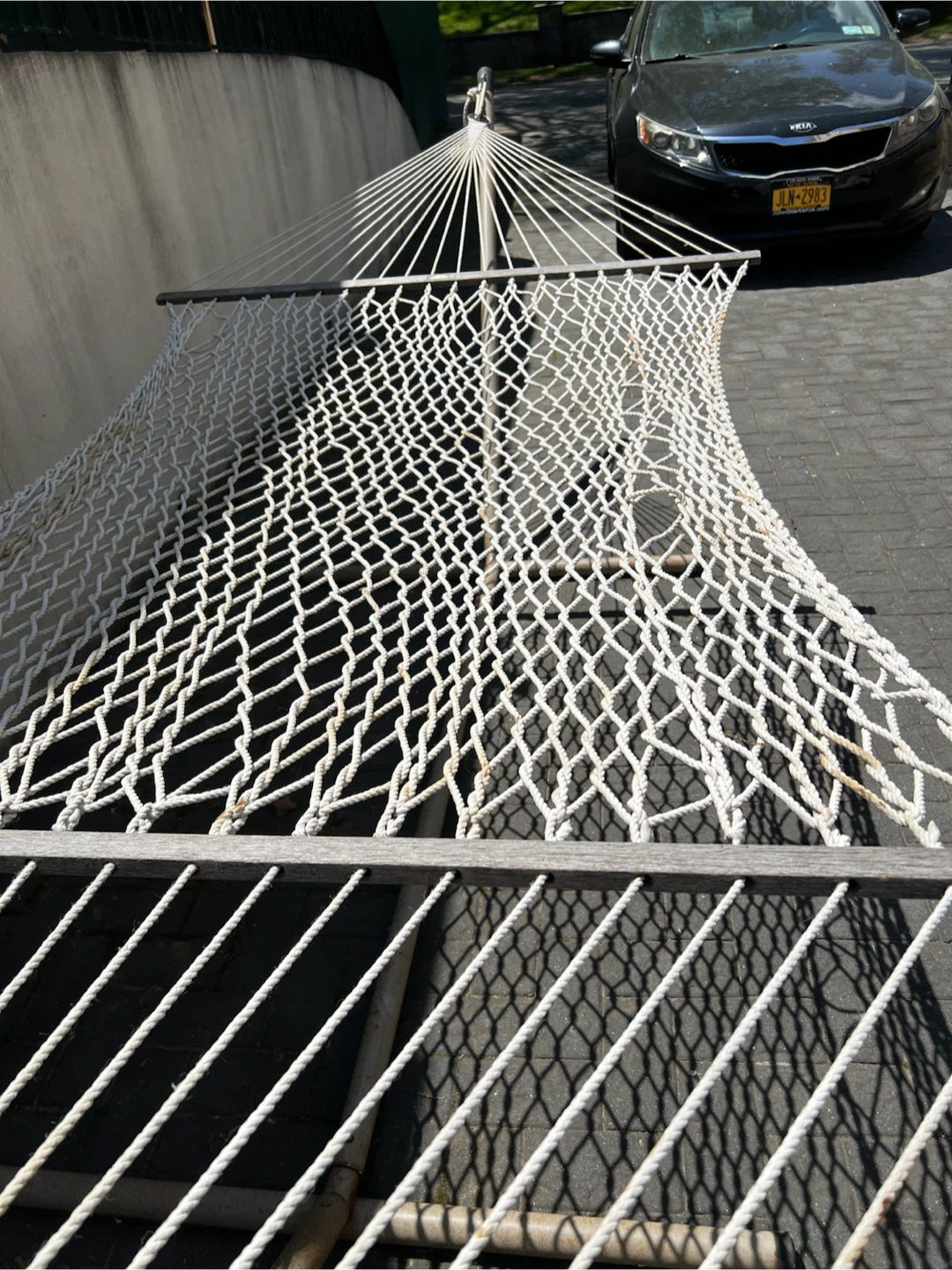White Rope Hammock with Stand