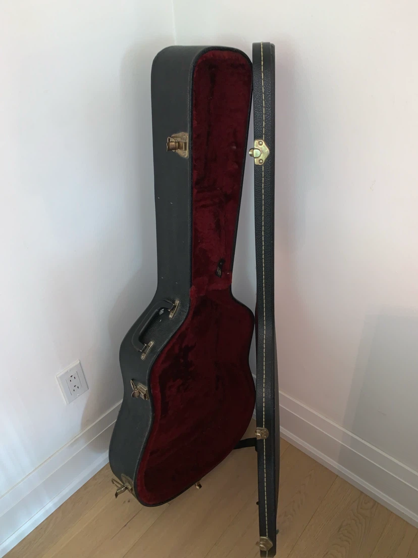 Black Hardshell Guitar Case with Red Velvet Interior - photo 2