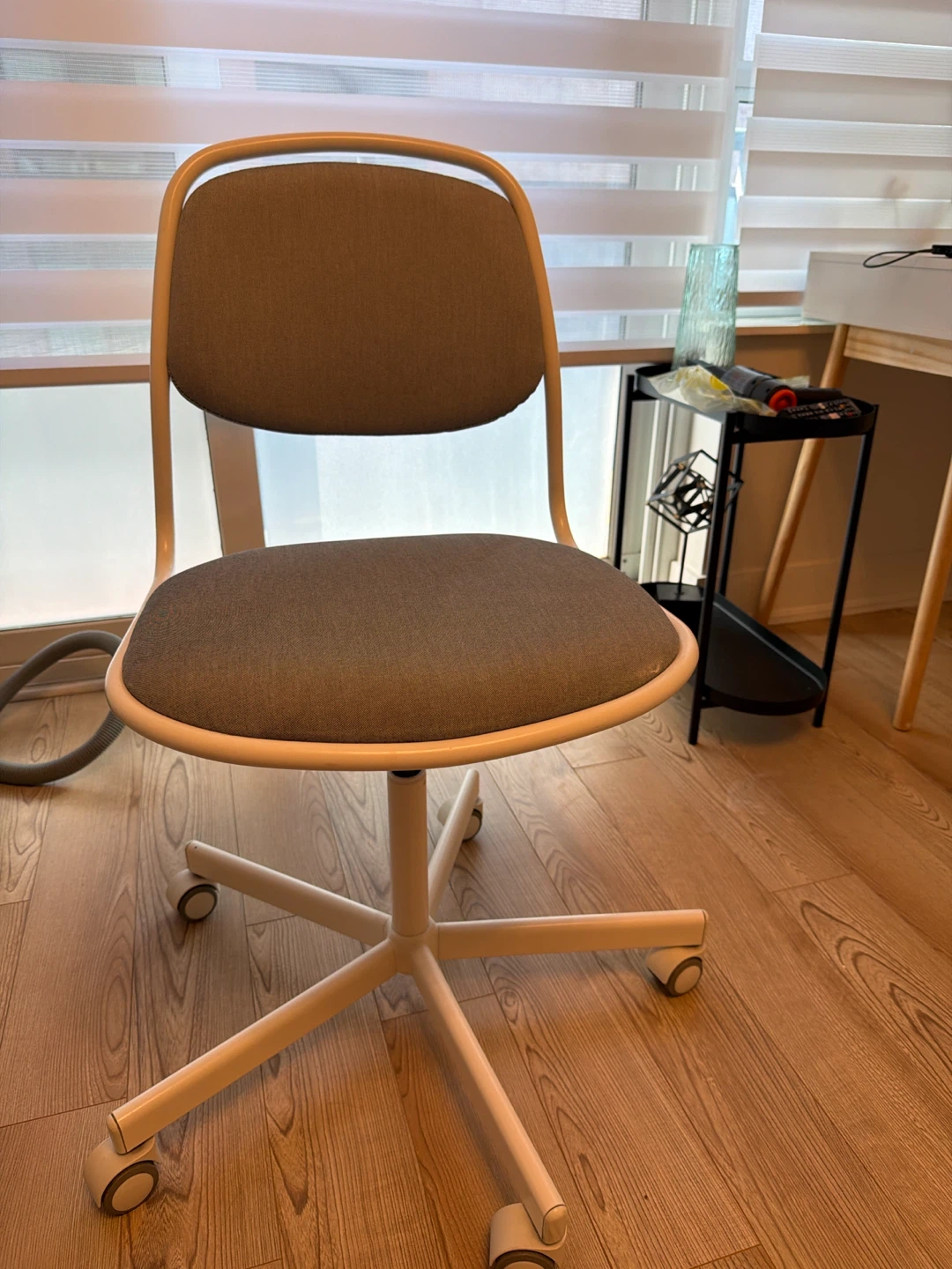 Ikea Orjfäll. Office Chair - Grey Fabric & White Frame