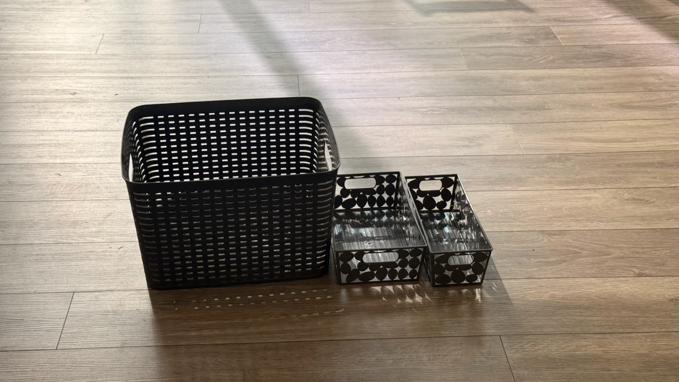Black Storage Baskets Set