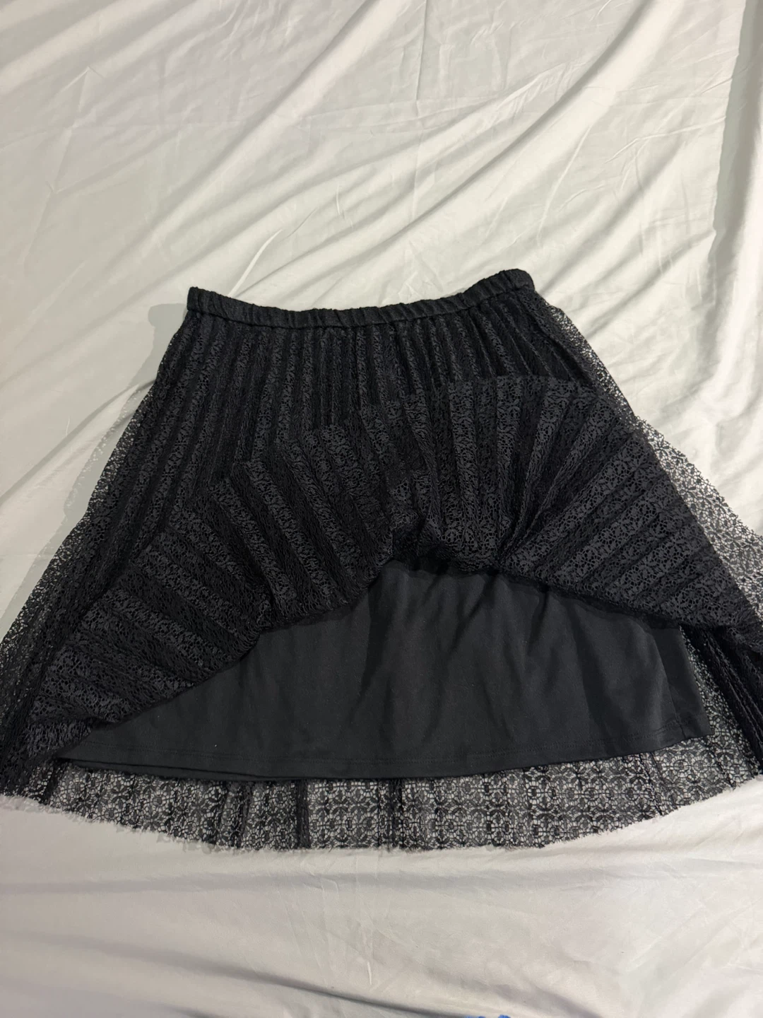ELLE Black Lace Pleated Skirt Size S - photo 5