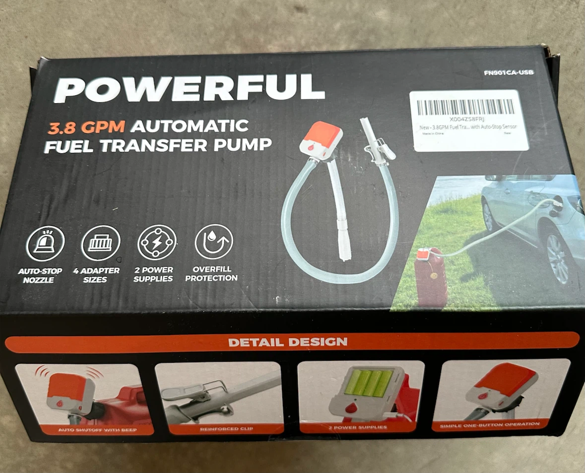 Powerful 3.8 GPM Automatic Fuel Transfer Pump