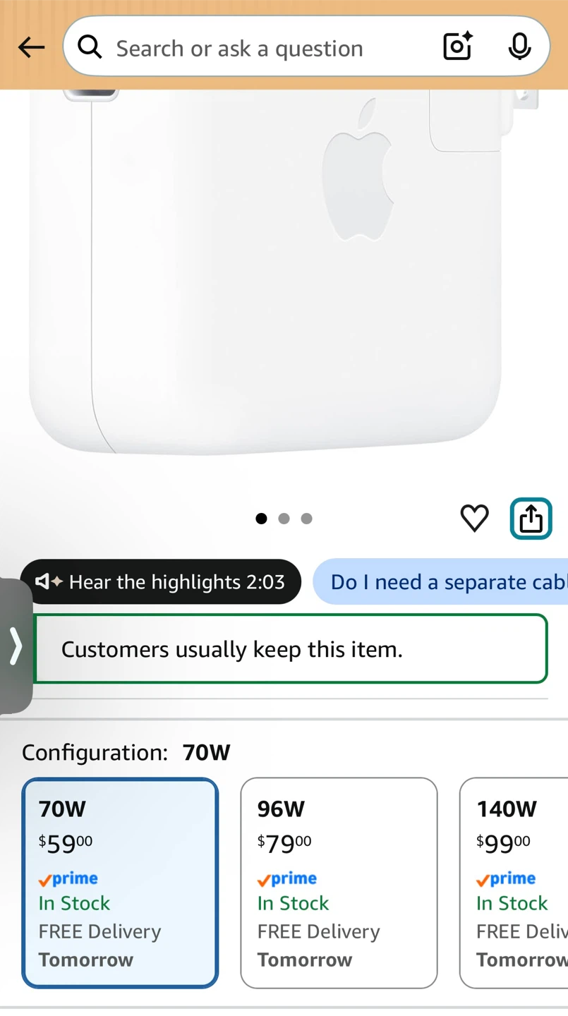 Apple 70W USB-C Power Adapter - photo 3