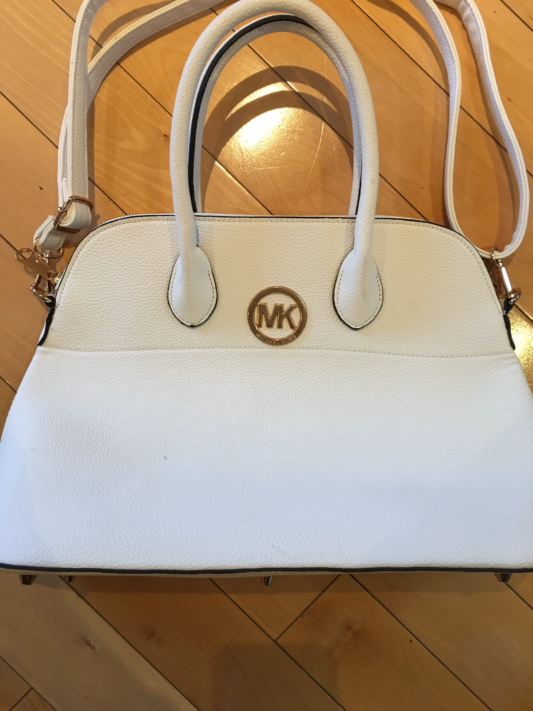 White Michael Kors Dome Satchel Handbag