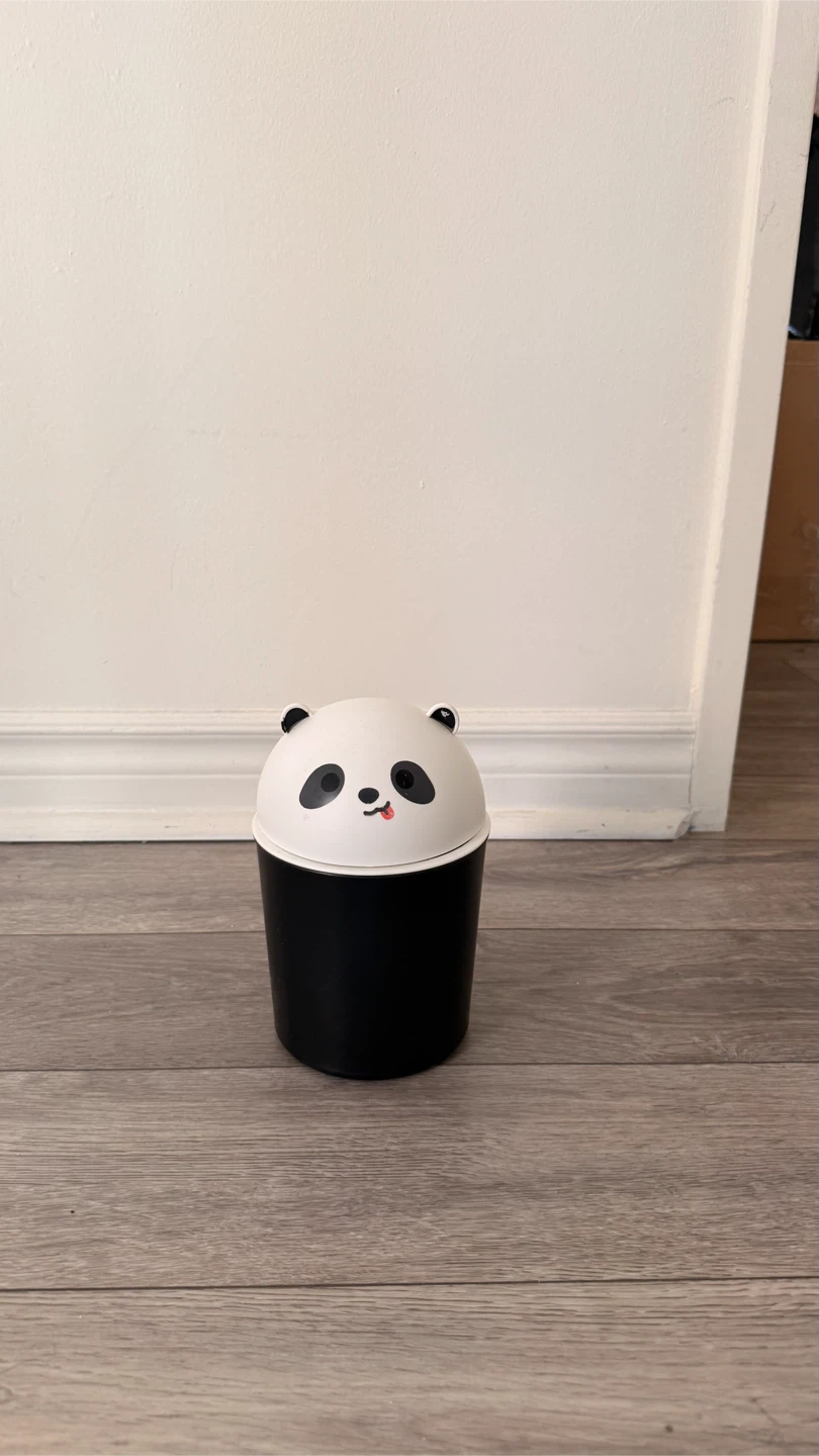 Cute Panda Mini Desk Trash Can