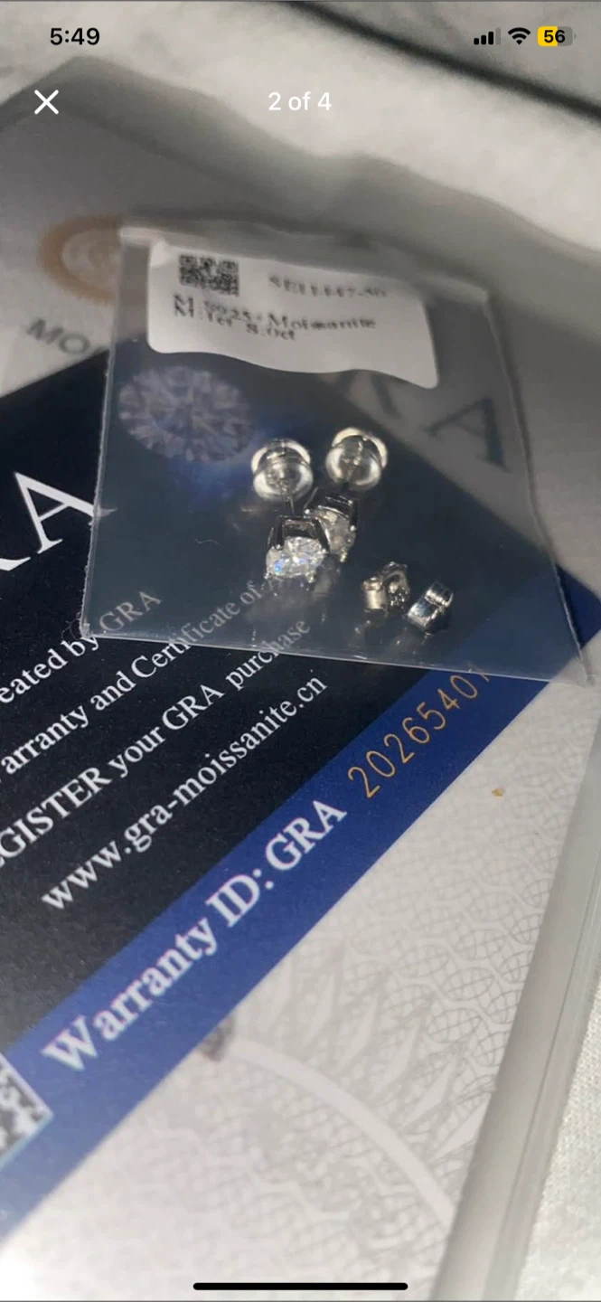 Moissanite Stud Earrings 5mm with certificate - photo 2