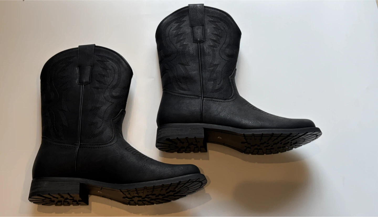New J's.o.l.e Men’s US 9/EUR 42 Black Round Toe Cowboy Boots - photo 4
