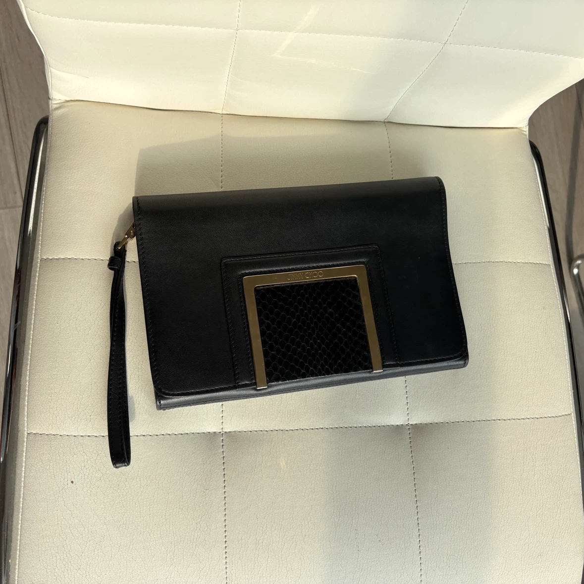 Jimmy Choo Black Leather Clutch