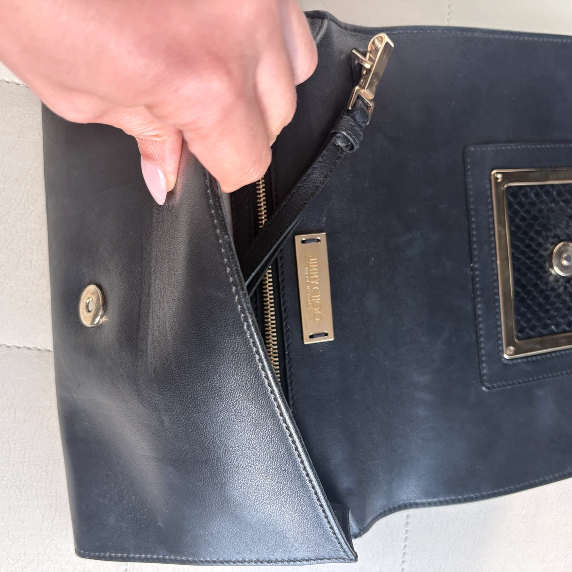 Jimmy Choo Black Leather Clutch - photo 4