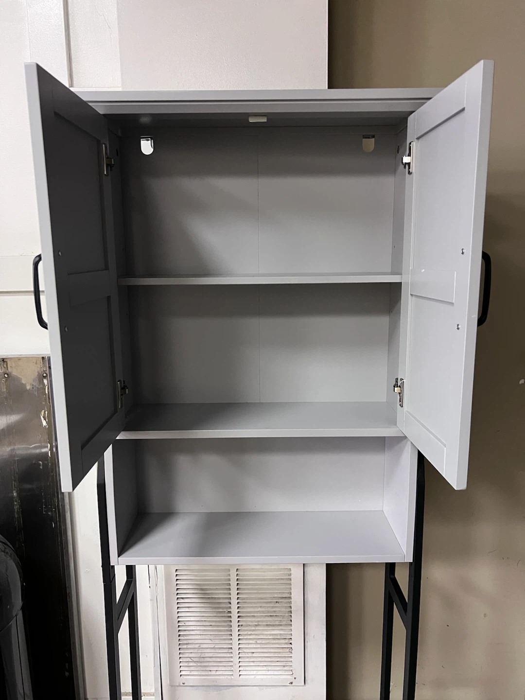 Gray Barn Door Style Bathroom Storage Cabinet - photo 4