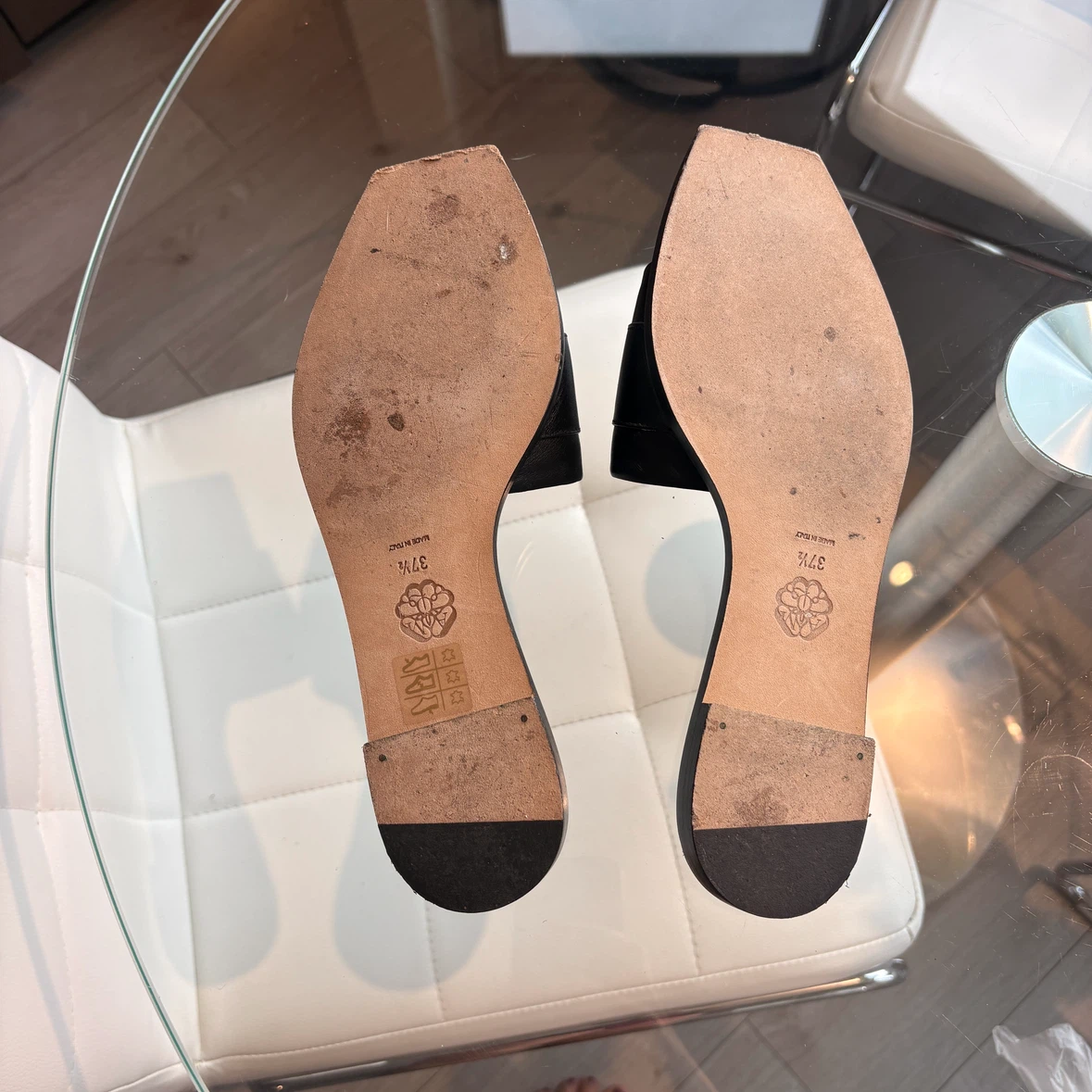 Alexander McQueen Black Leather Slides - photo 3